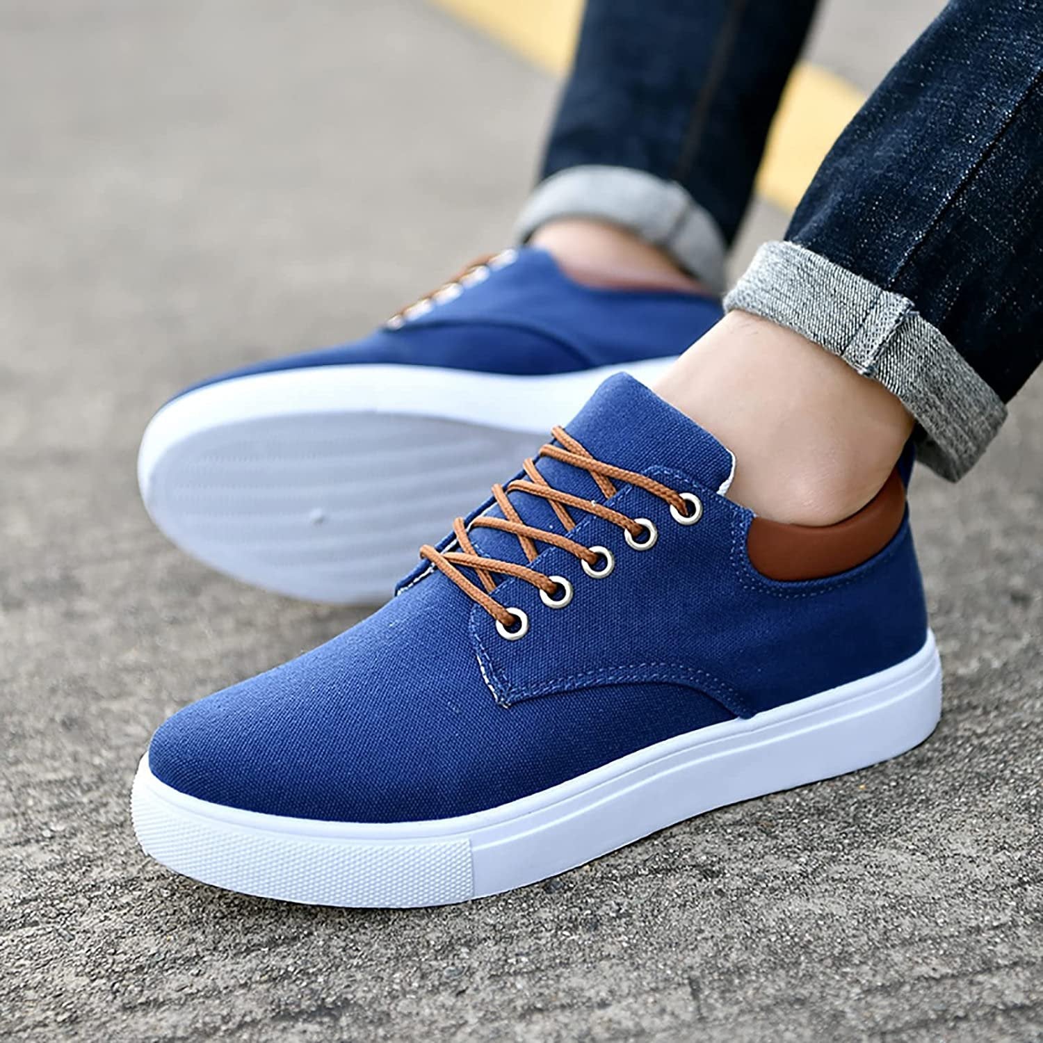 Joris - Stoere canvas sneakers met witte zool voor heren View 11