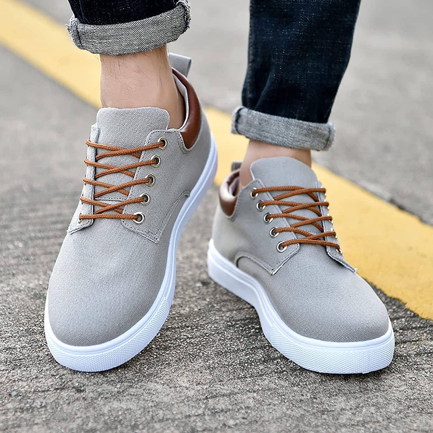 Joris - Stoere canvas sneakers met witte zool voor heren View 12