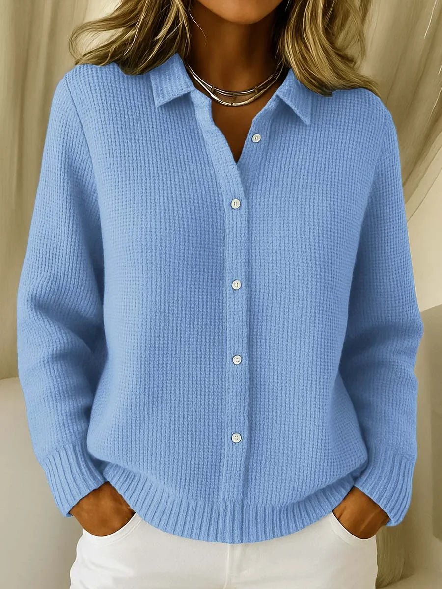 Lotte - Moderne waffle knit trui met kraag voor dames Hero
