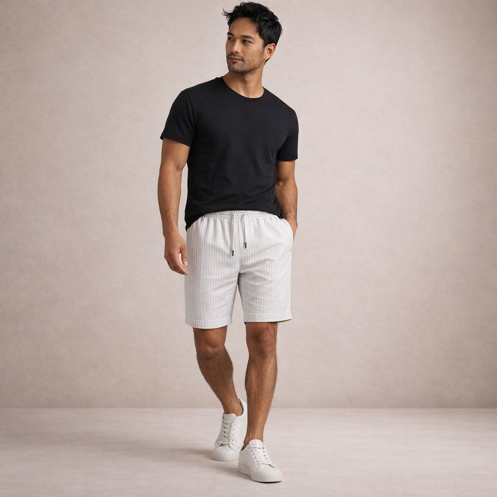 Luuk - Casual linnen korte broek voor heren Detail