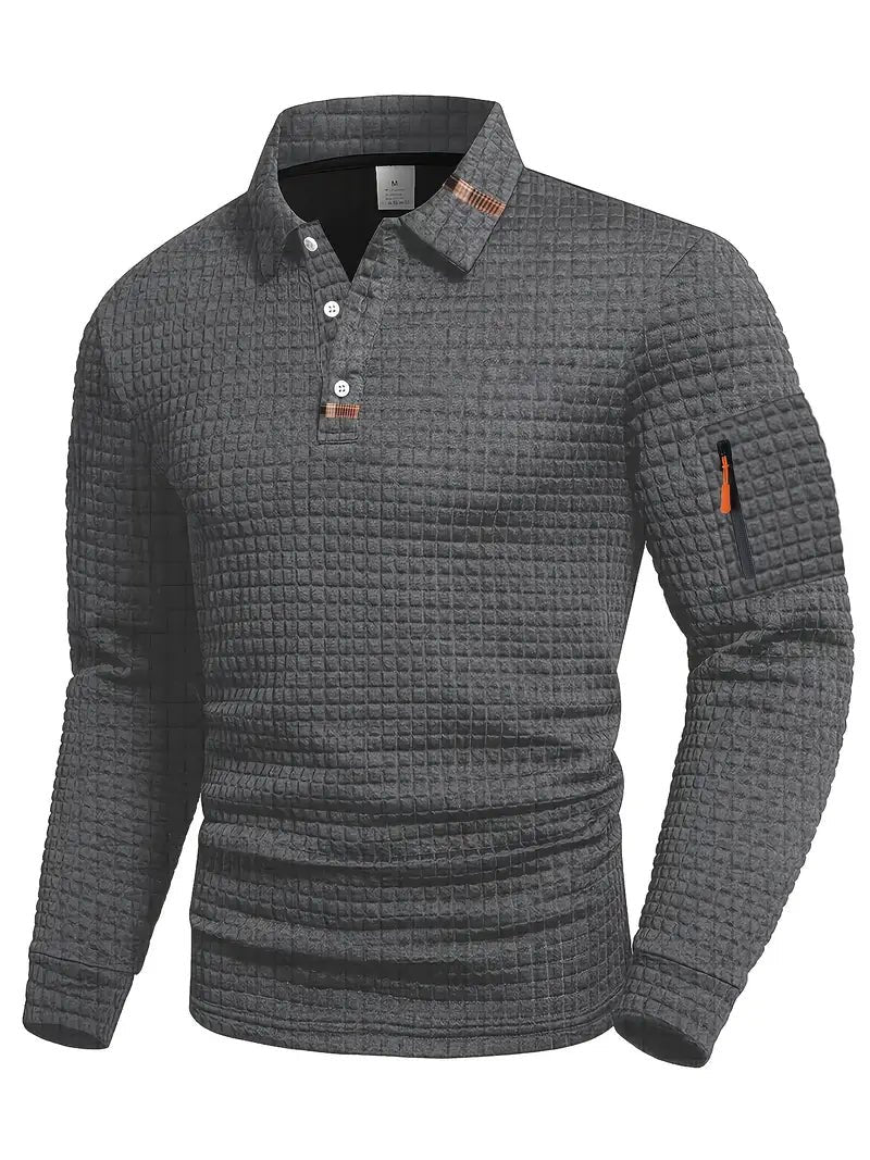Luuk - Casual longsleeve polo voor heren Hero