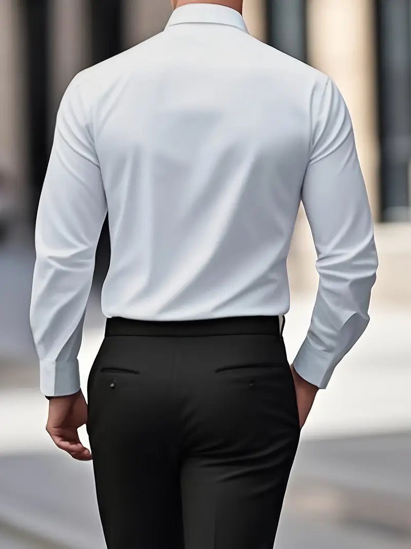 Maarten - Ademend slim fit overhemd met lange mouwen voor heren View 11