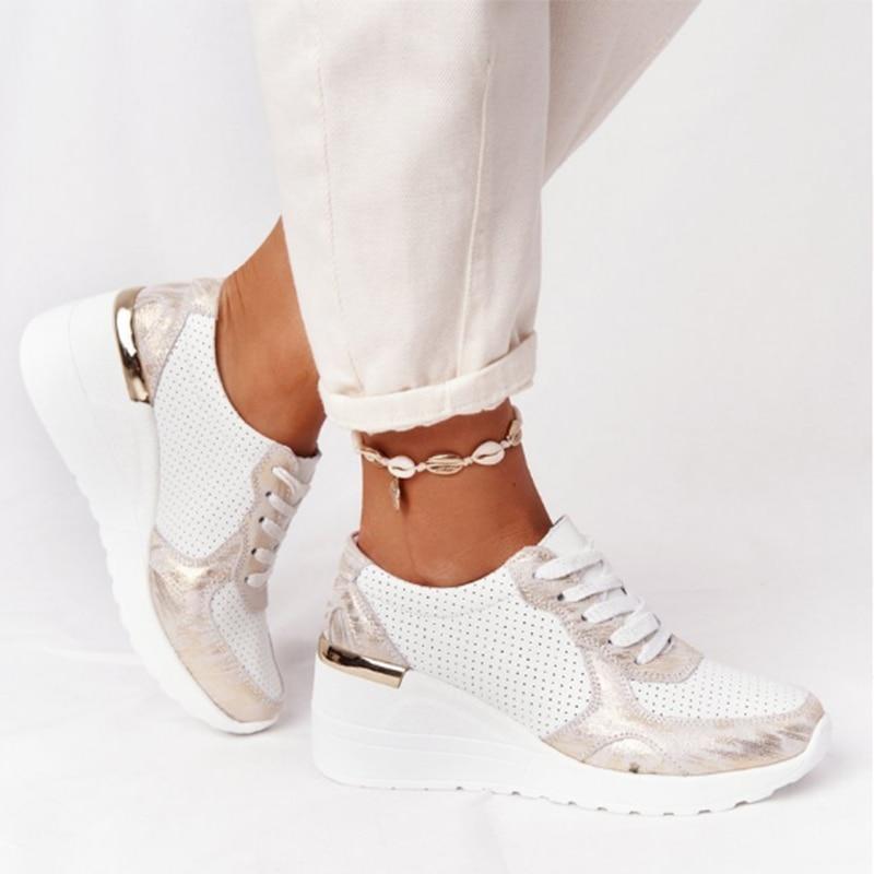 Air Sneakers dames met sleehak en luchtzool