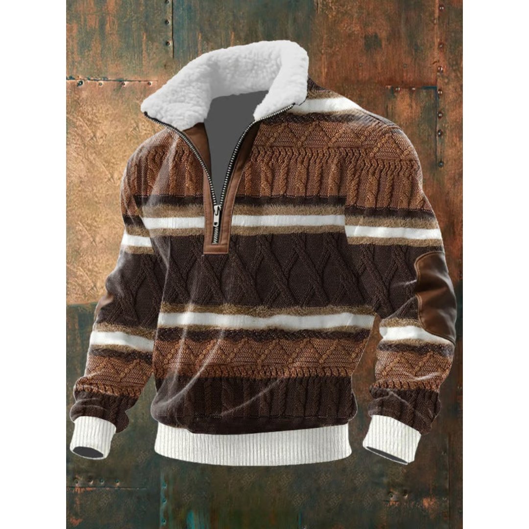 Niels - Comfortabele half-zip trui met sherpa kraag voor heren View 12