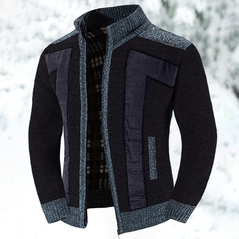 Niels - Warm wollen vest met rits voor heren Detail