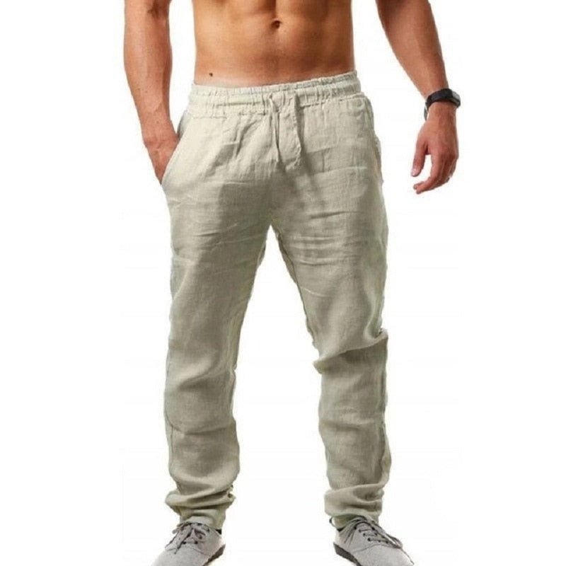 Rens - Luchtige linnen pantalon met elastische taille voor heren Back