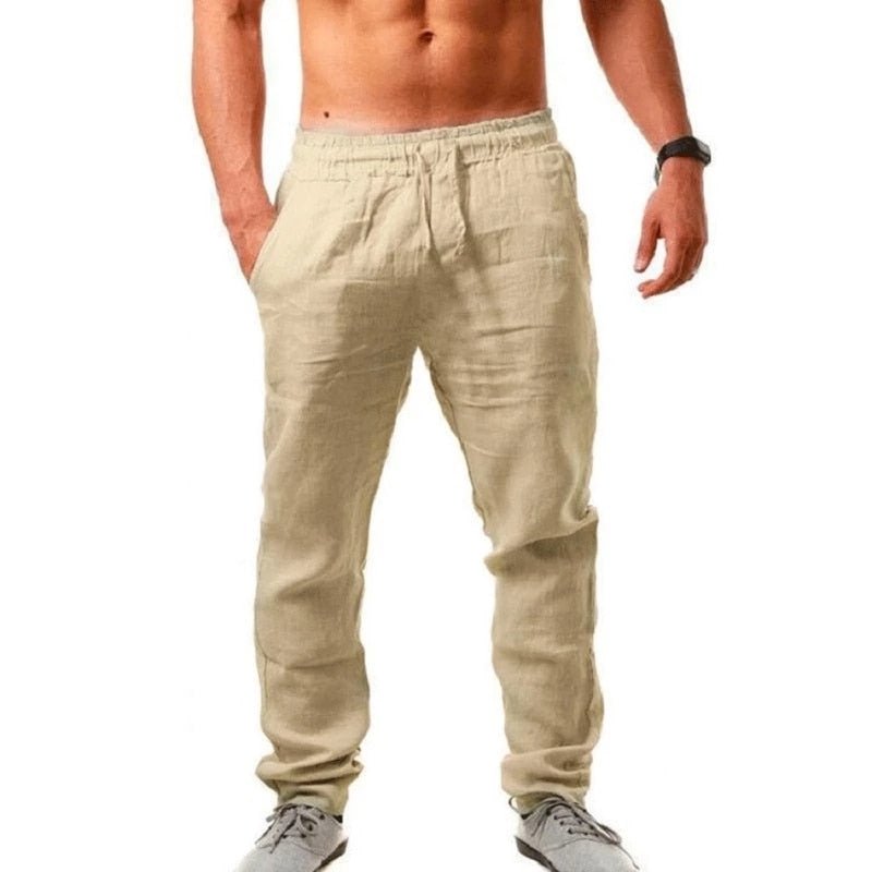 Rens - Luchtige linnen pantalon met elastische taille voor heren Detail