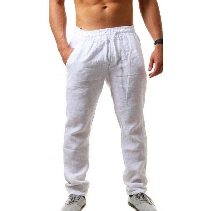 Rens - Luchtige linnen pantalon met elastische taille voor heren Side