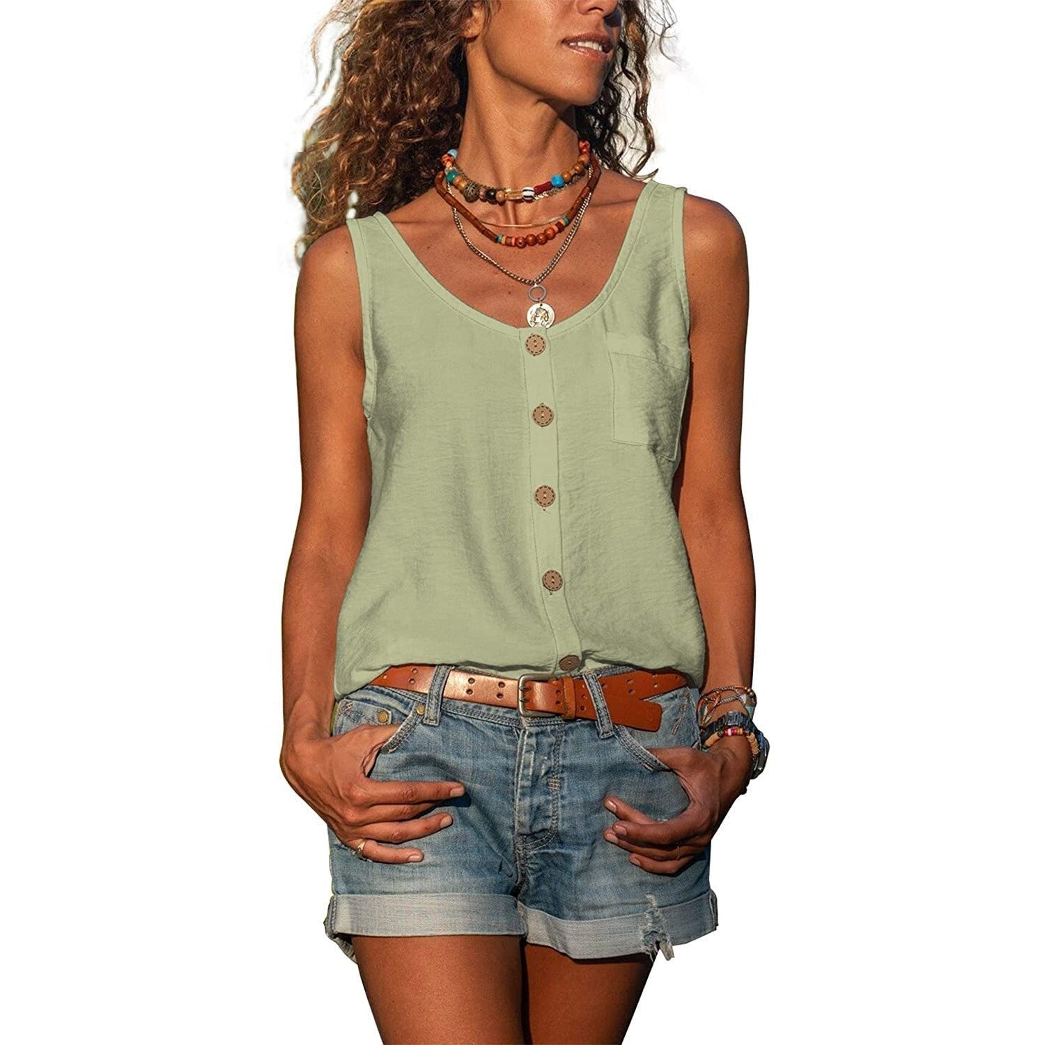 Roos - Elegante tanktop in ibiza-stijl met knopen voor dames View 11