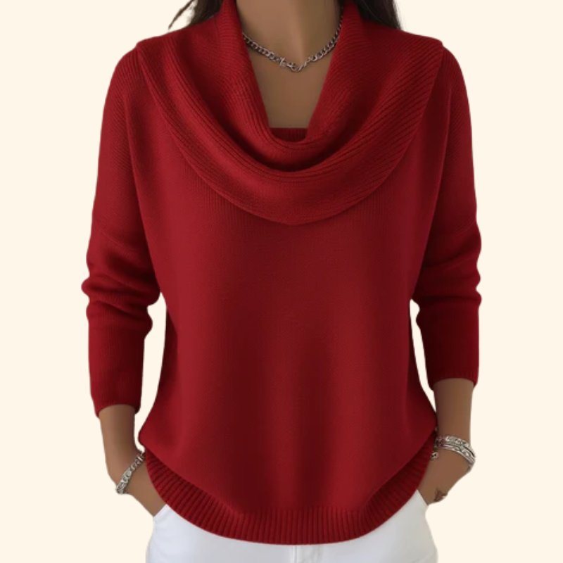 Sanne - Elegante trui met sierlijke cowl kraag voor dames Hero