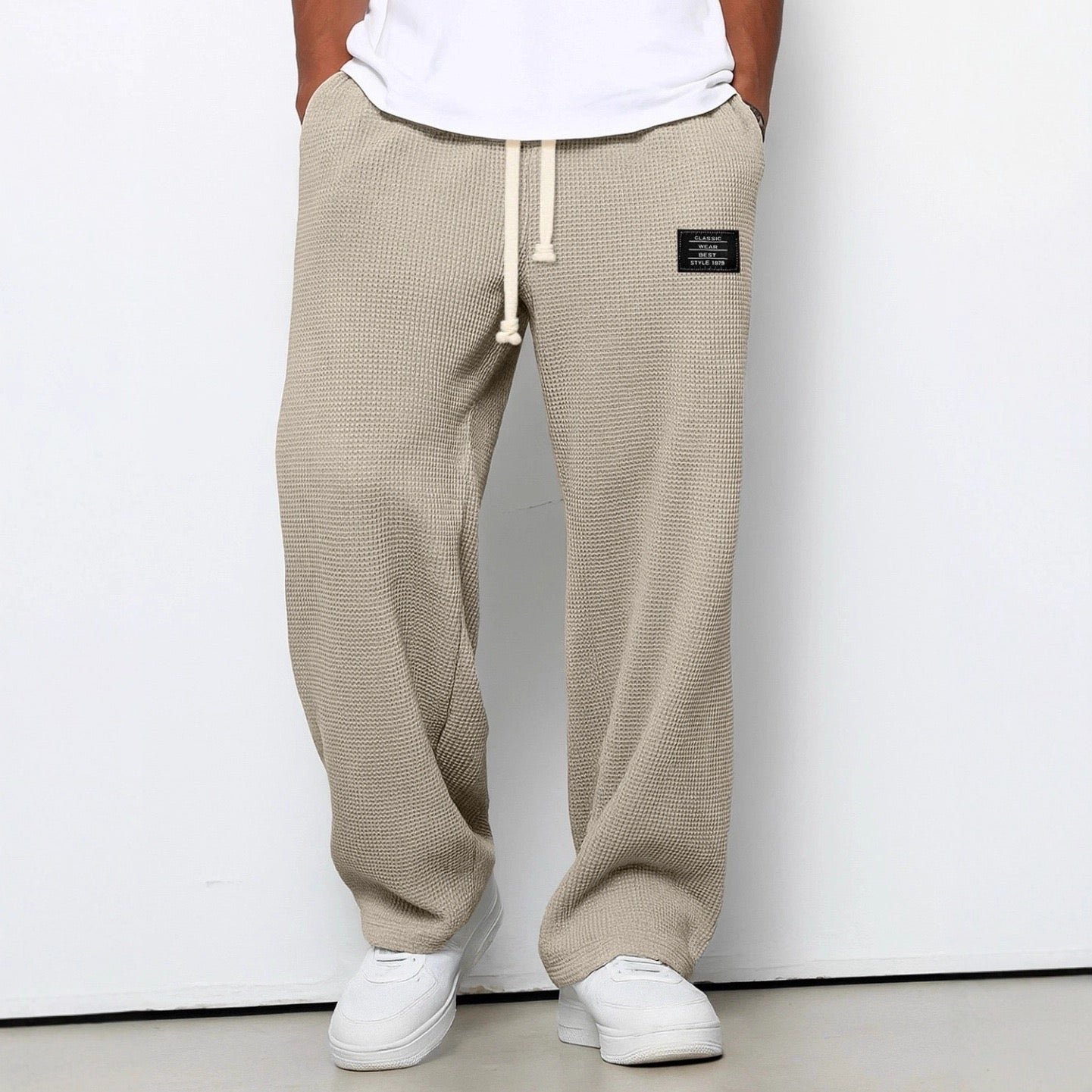 Stef - Comfortabele relaxed herenbroek met elastische taille Back