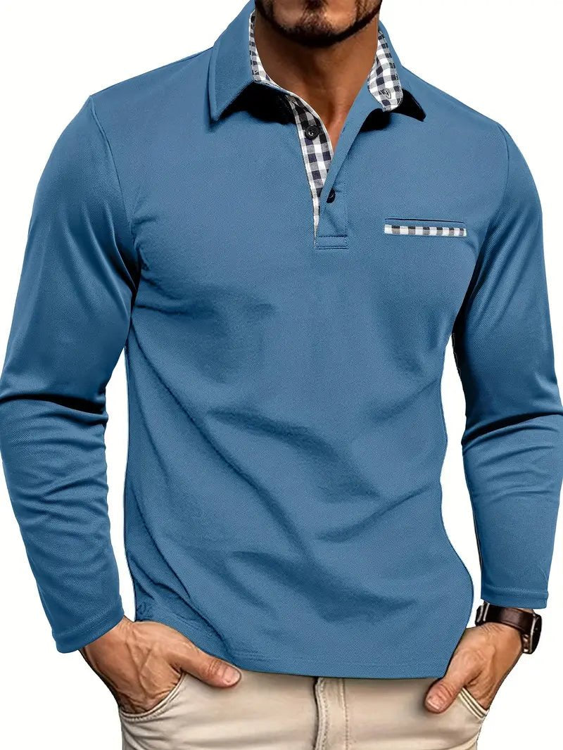 Sven - Klassieke polo met lange mouwen voor heren Side