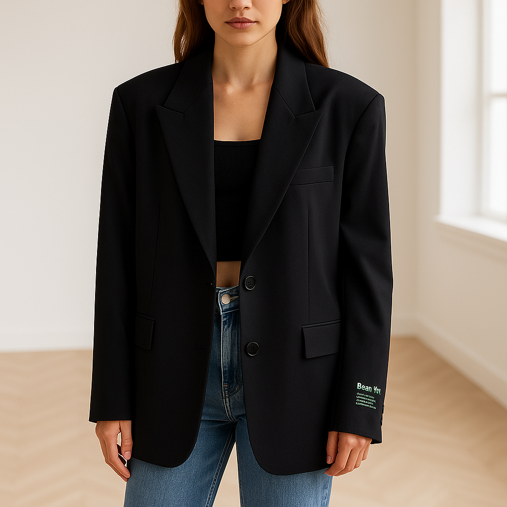 Dames Suede-look blazer oversized met reverskraag