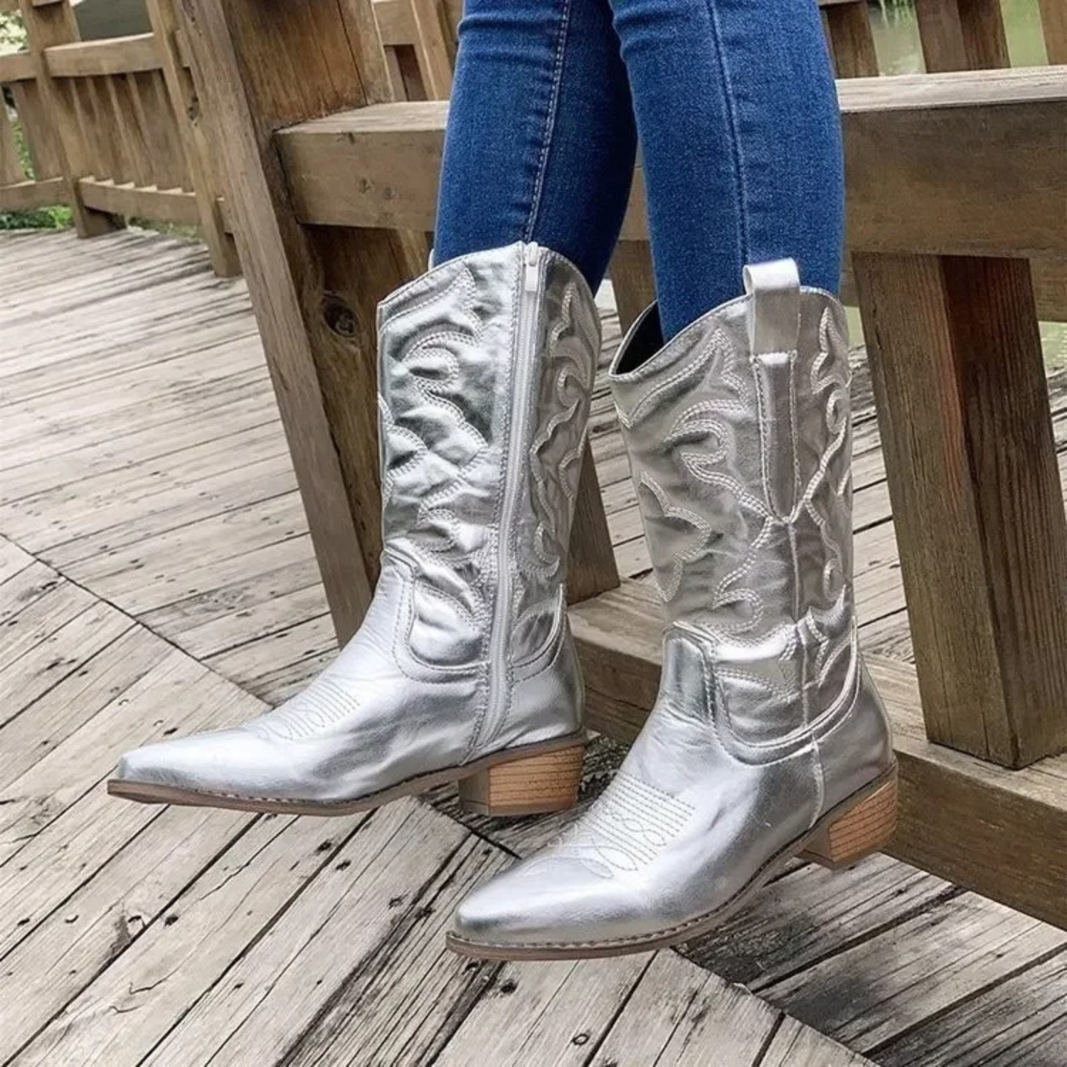 Cowboylaarzen dames puntig model