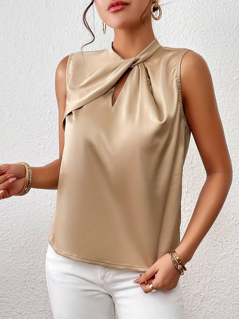 Bovenaan dames mouwloos met halsdetail