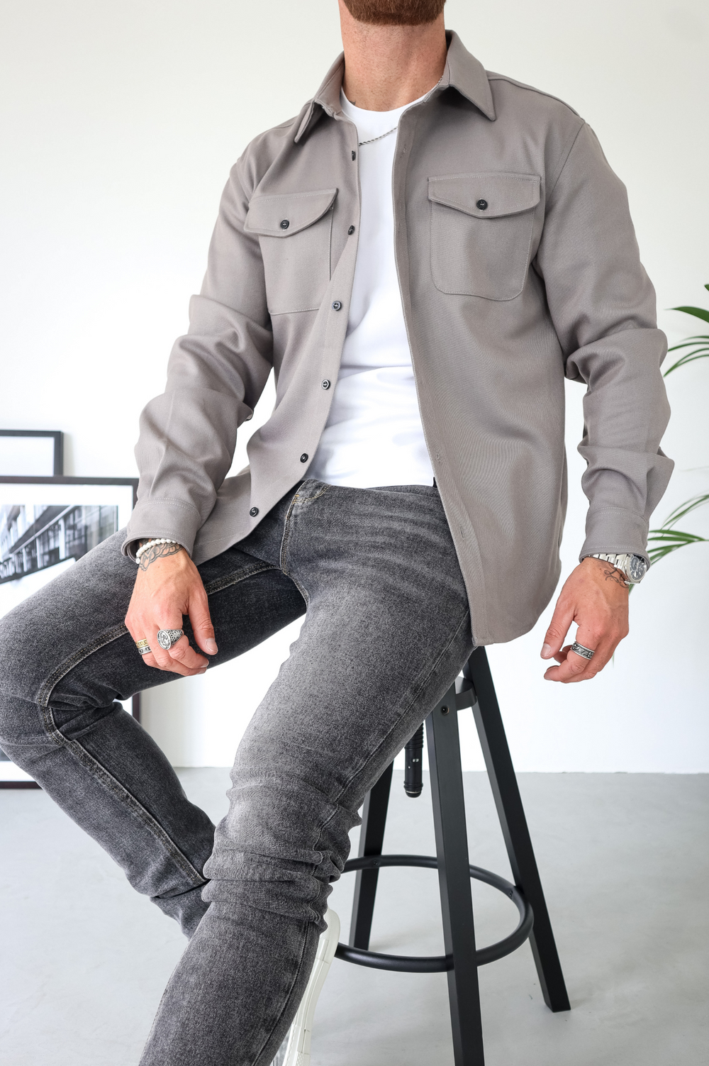 Heren overshirt met borstzakken
