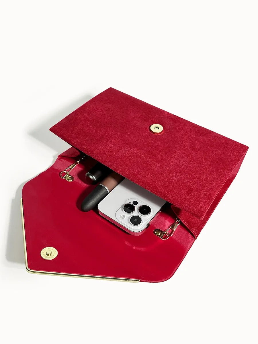 Clutch handtas envelop met schouderketting