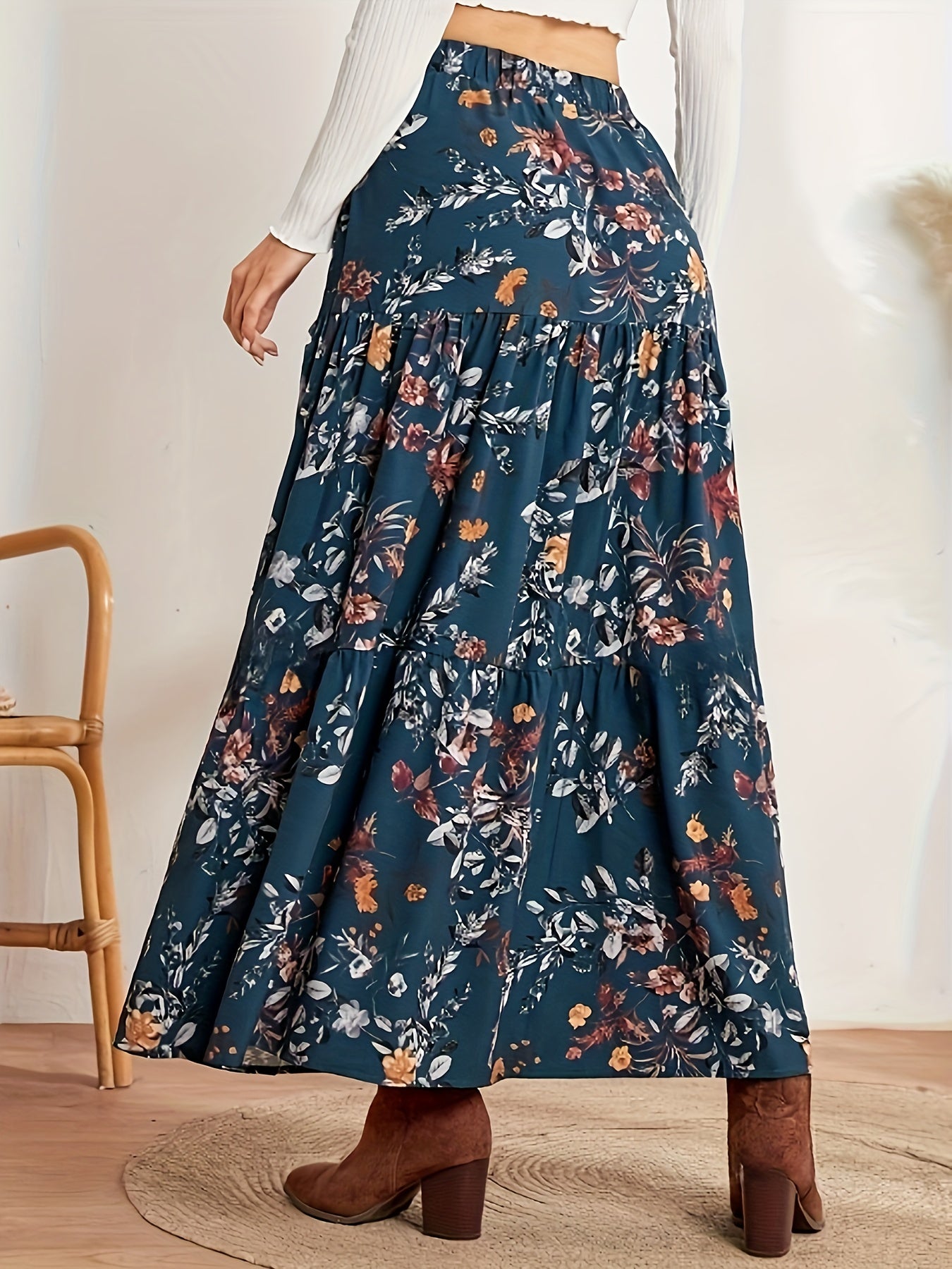 Luna | Elegante maxi-rok met bloemenprint