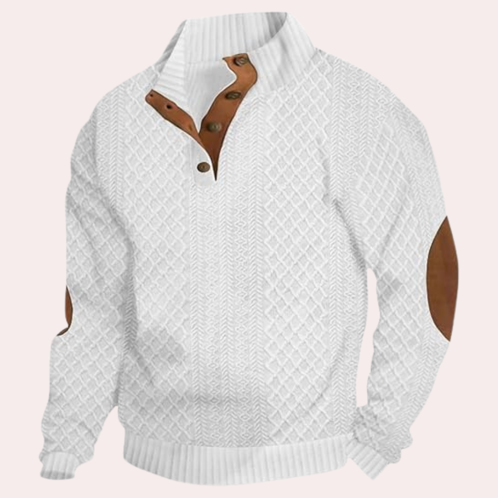 Derrall - Trendy heren trui met kraagknopen