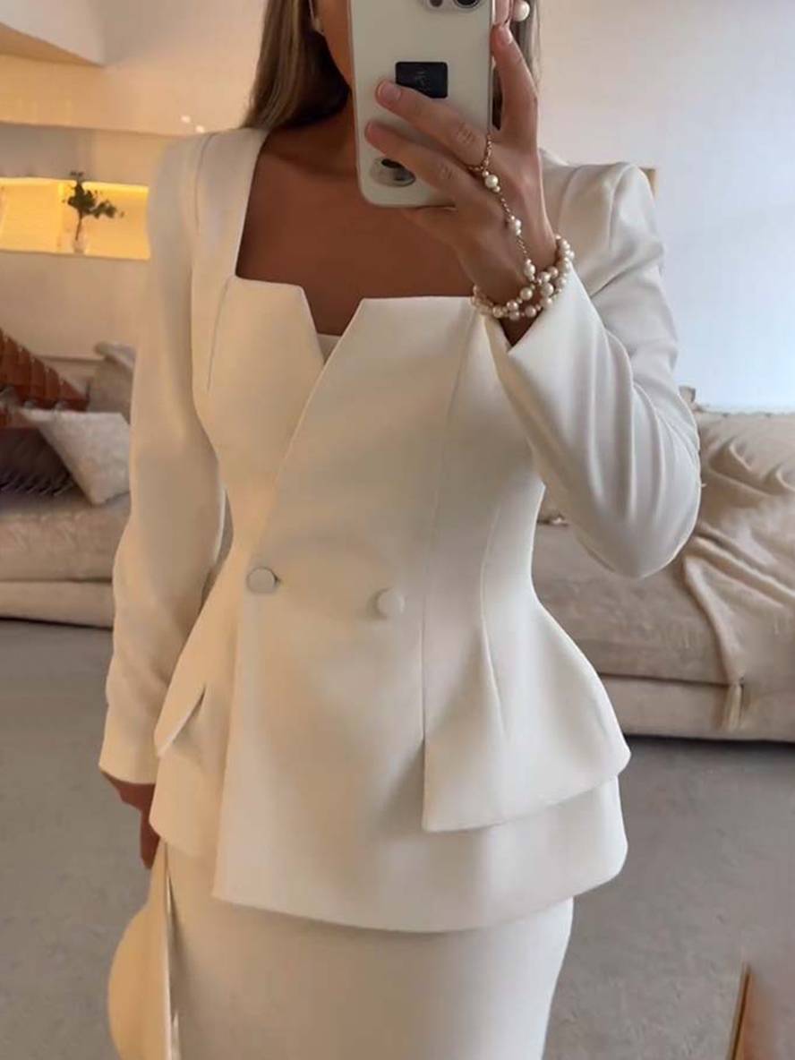 Tweedelige set dames blazer rok