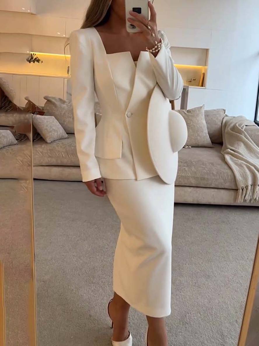 Tweedelige set dames blazer rok
