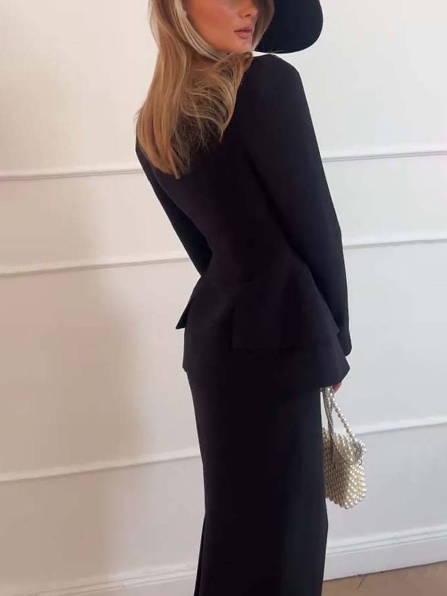 Tweedelige set dames blazer rok
