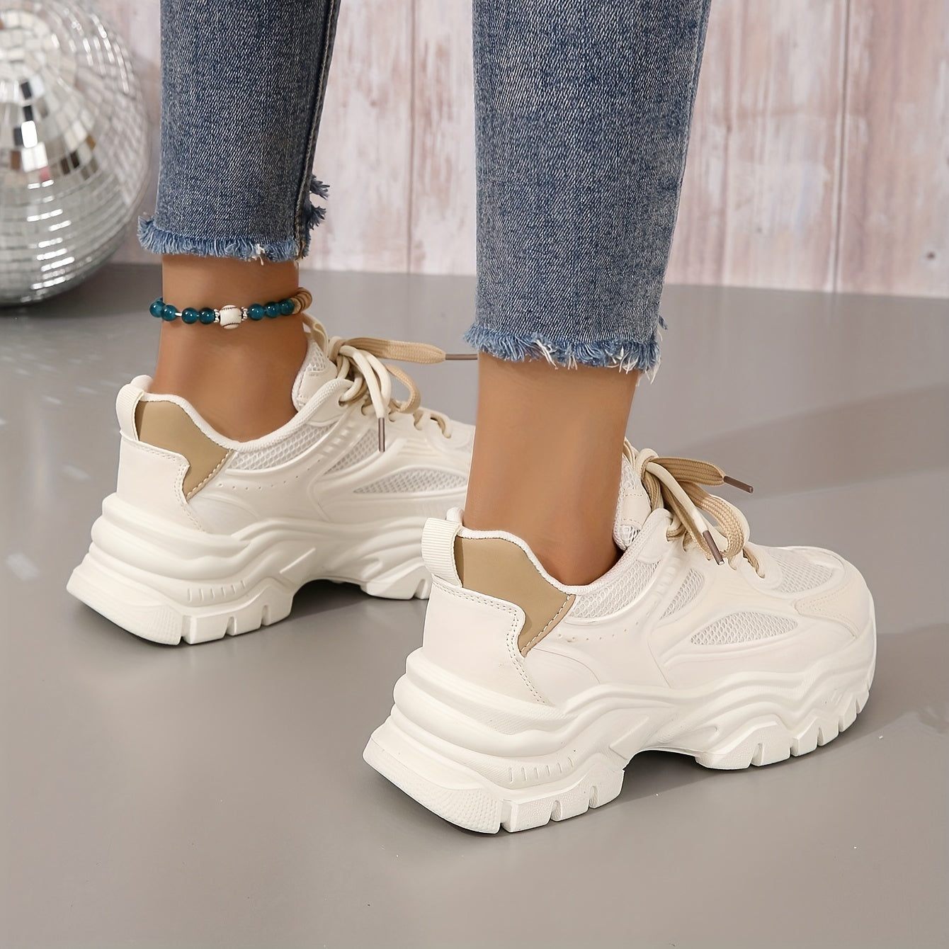 Platform Sneakers Dames Met Chunky Zool