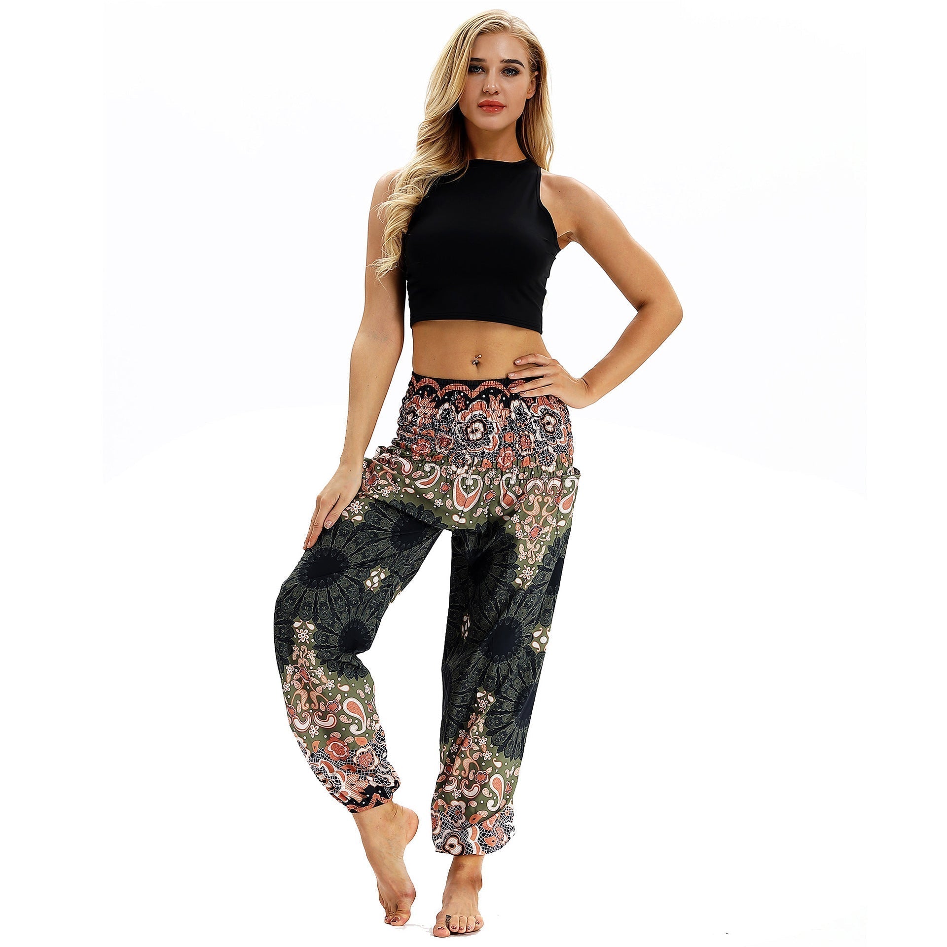 Darlene - Casual broek met bohemienmotieven