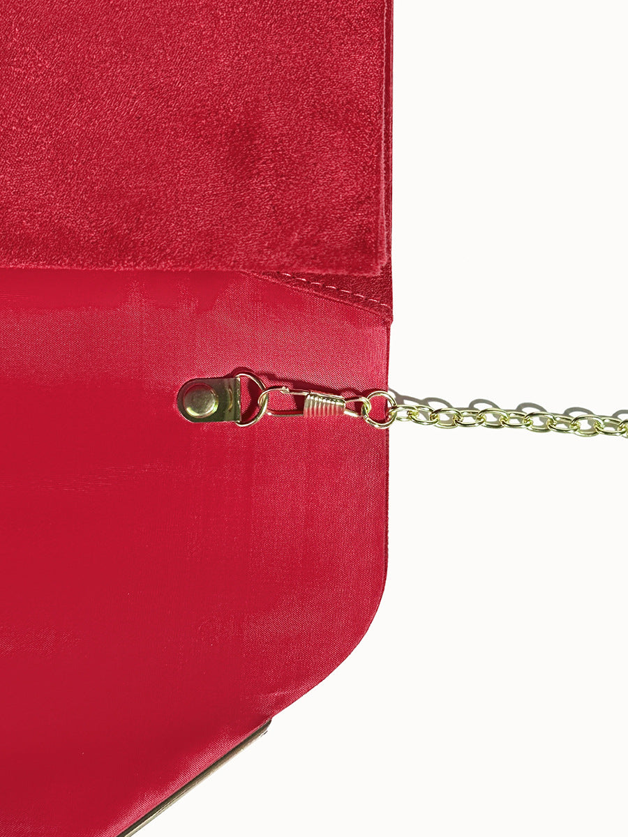 Clutch handtas envelop met schouderketting