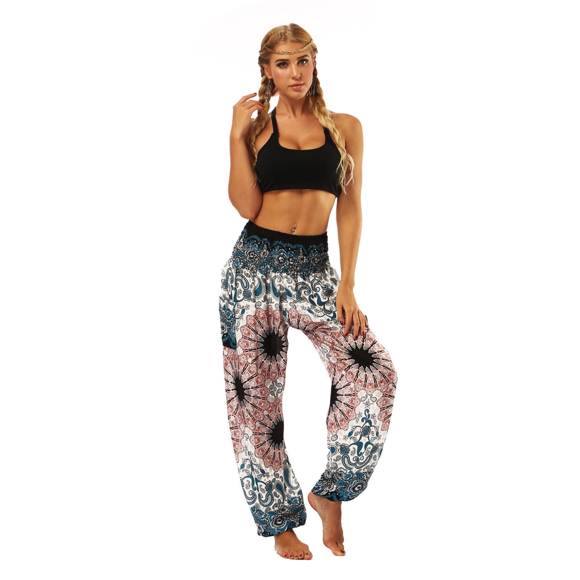 Darlene - Casual broek met bohemienmotieven