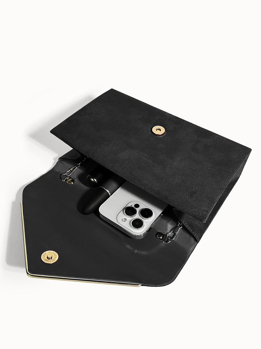 Clutch handtas envelop met schouderketting