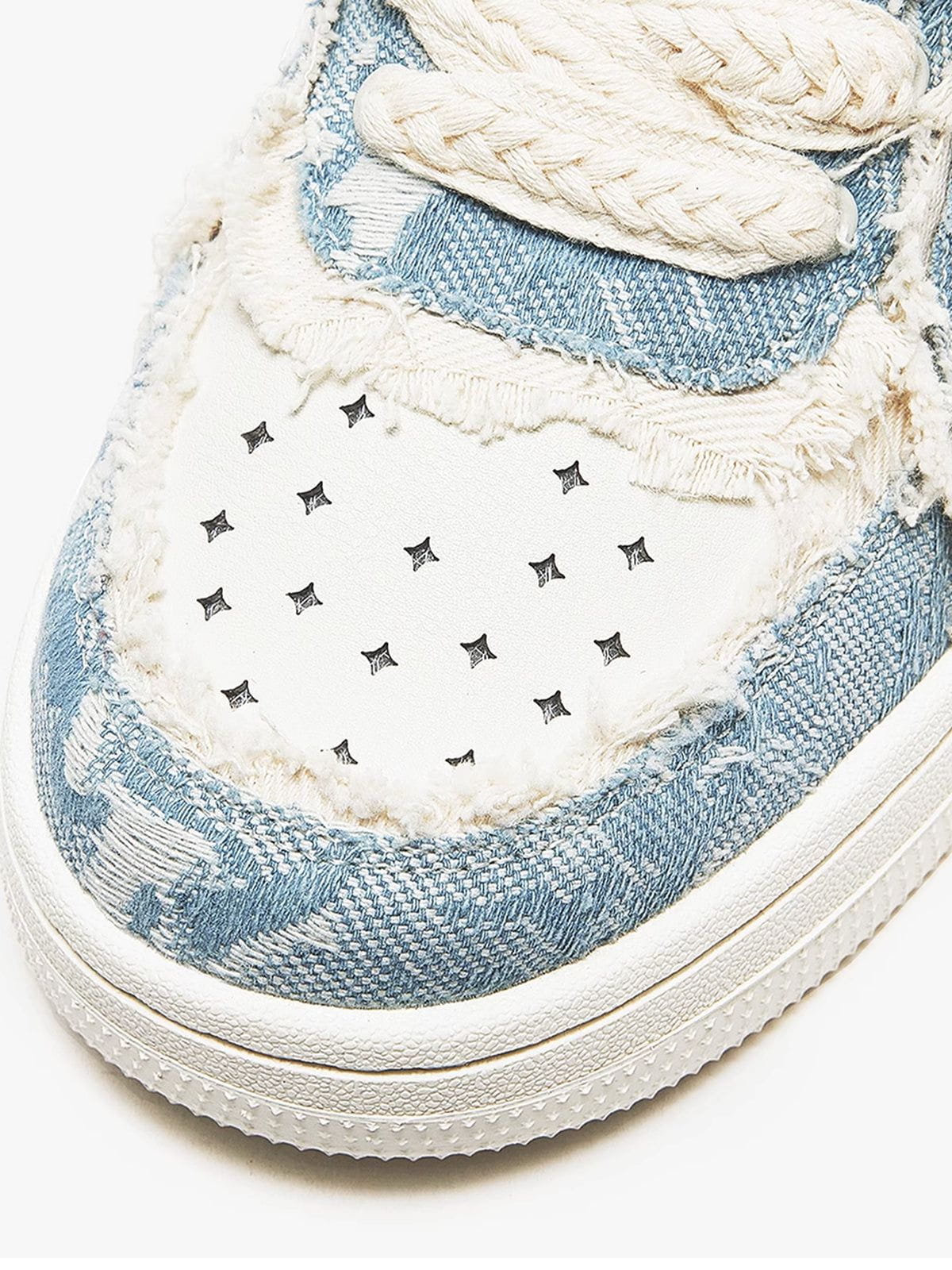 Sneakers laag model denim patchwork