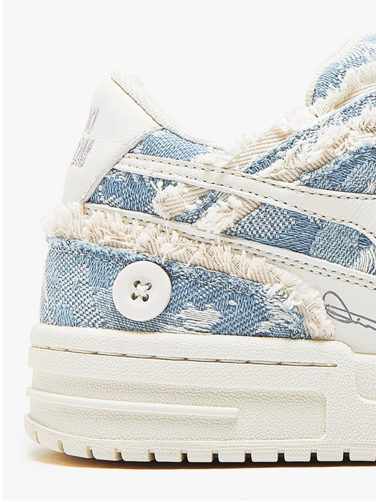 Sneakers laag model denim patchwork