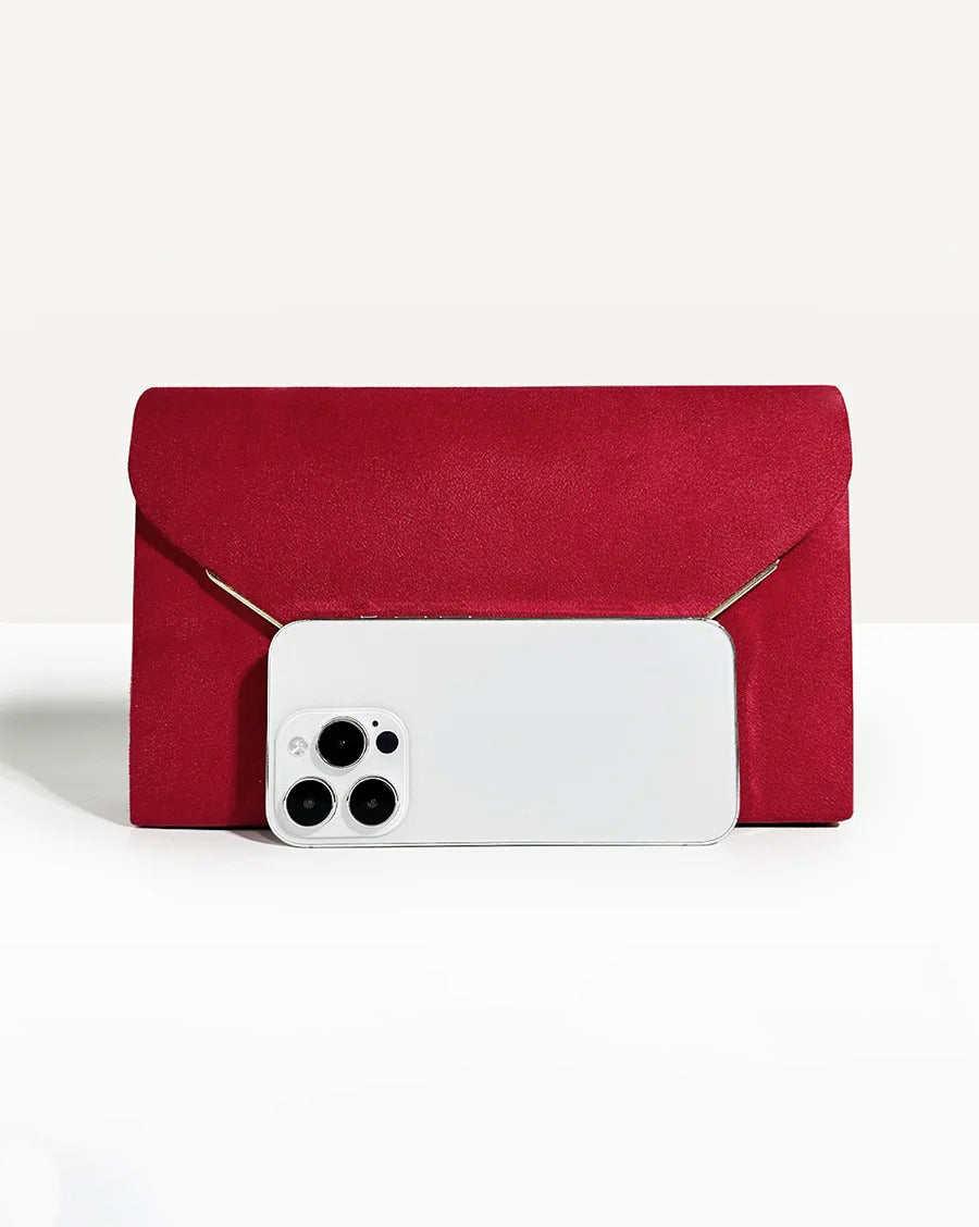 Clutch handtas envelop met schouderketting