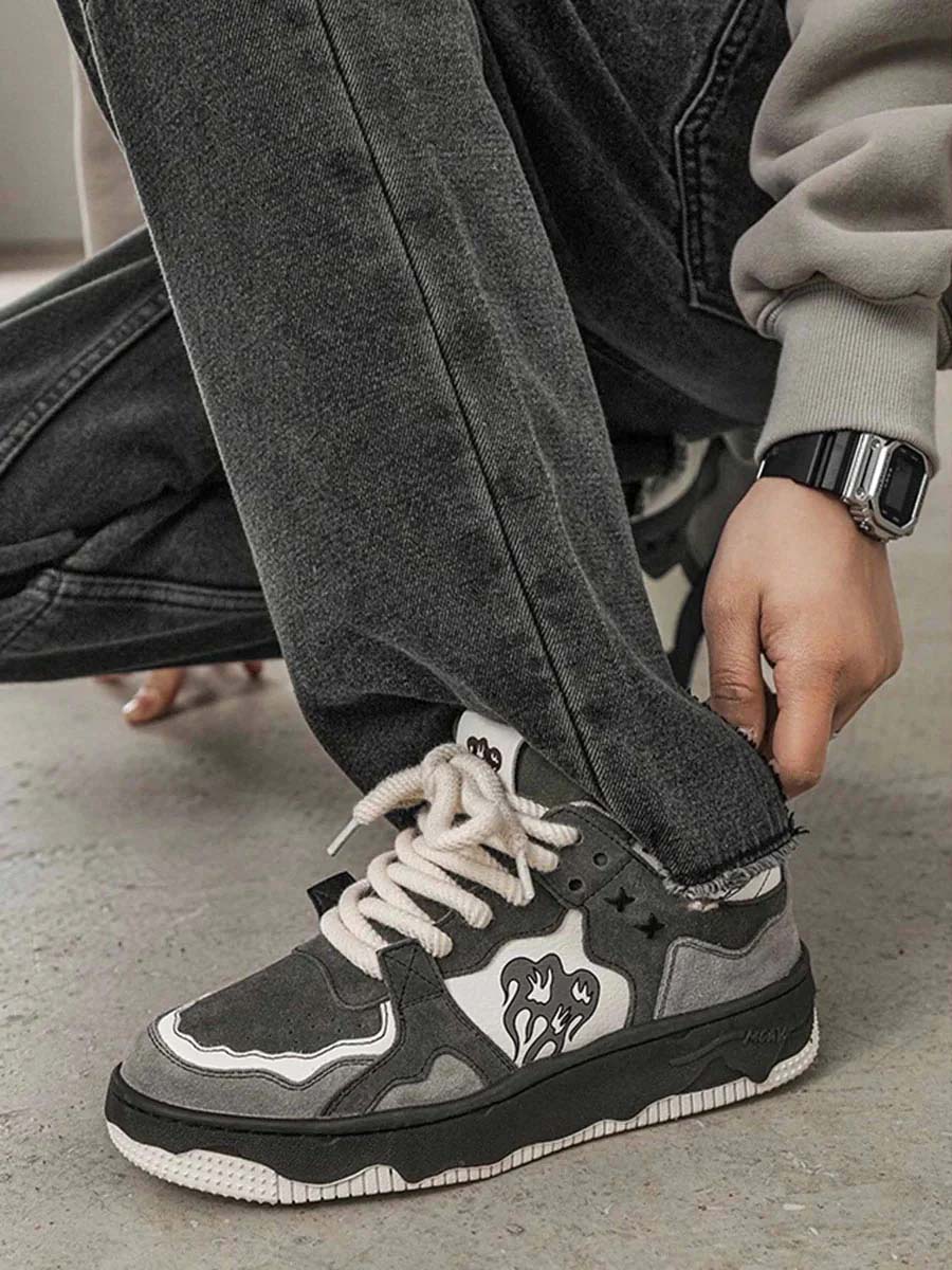 Skateschoenen laag met dikke zool