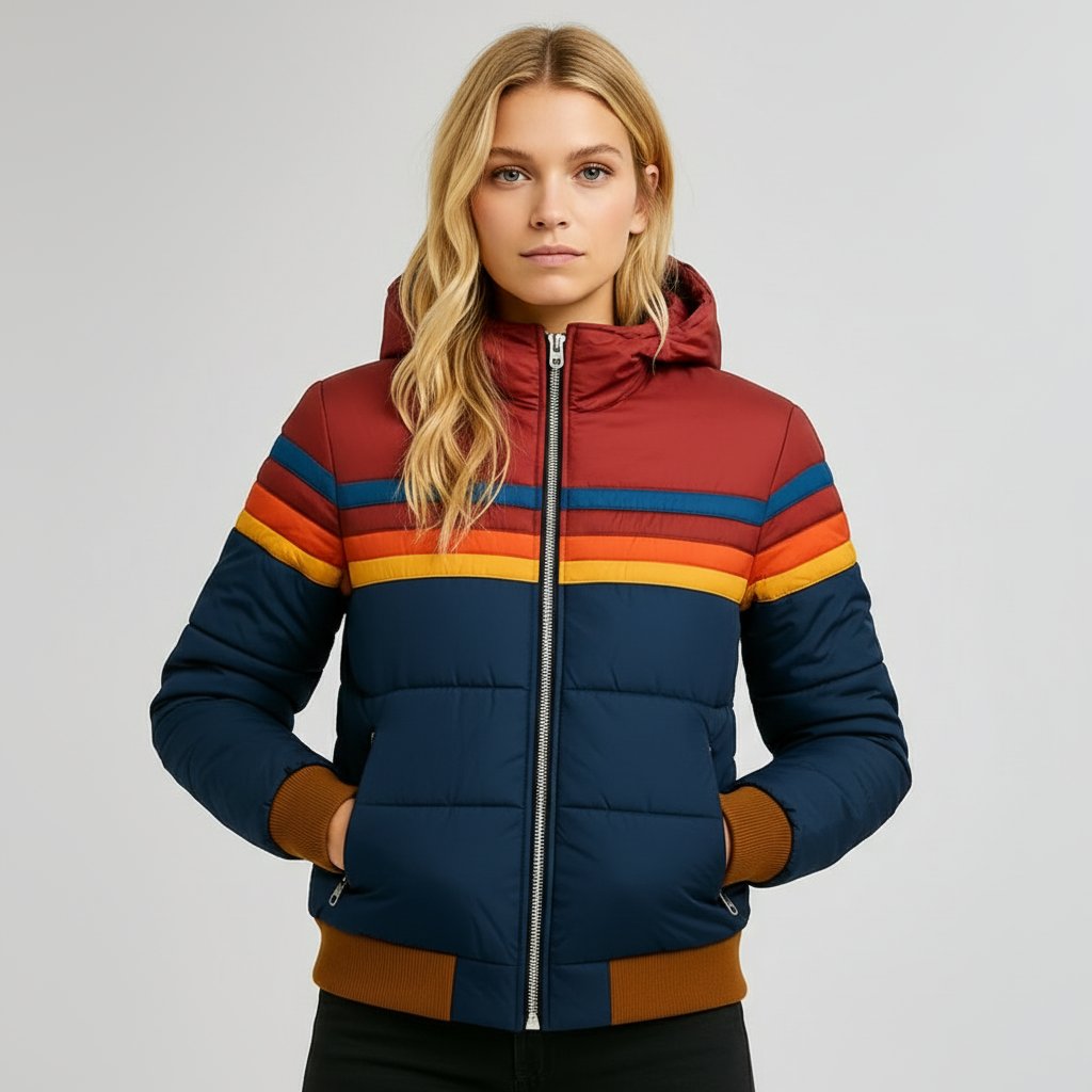 Bente - Lichte windbreaker met regenboogstrepen voor dames Hero