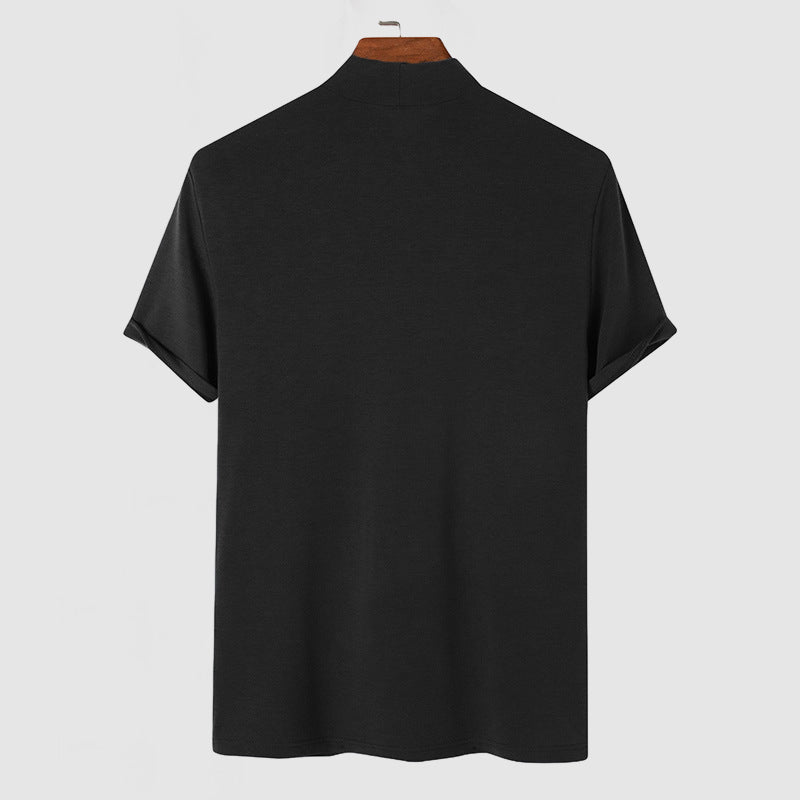 Elegante T-shirt heren met col korte mouw