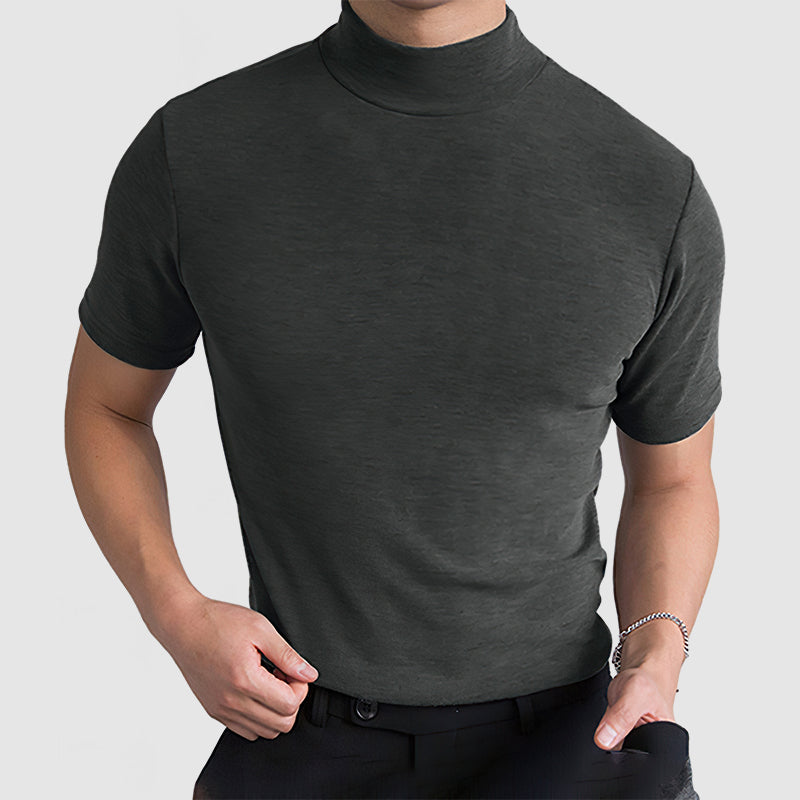 Elegante T-shirt heren met col korte mouw