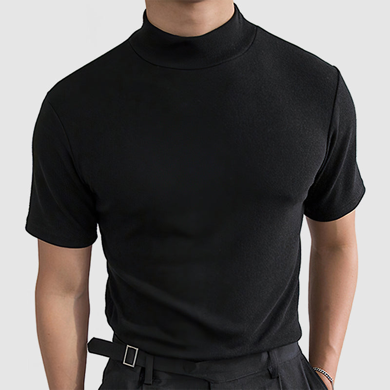 Elegante T-shirt heren met col korte mouw