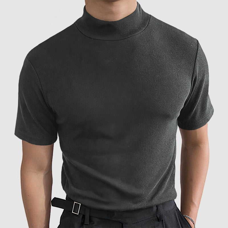 Elegante T-shirt heren met col korte mouw