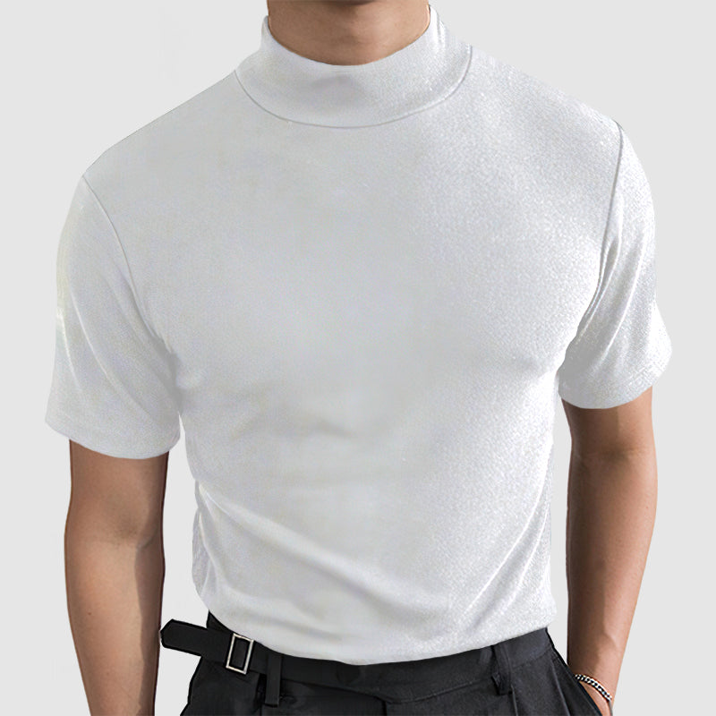 Elegante T-shirt heren met col korte mouw