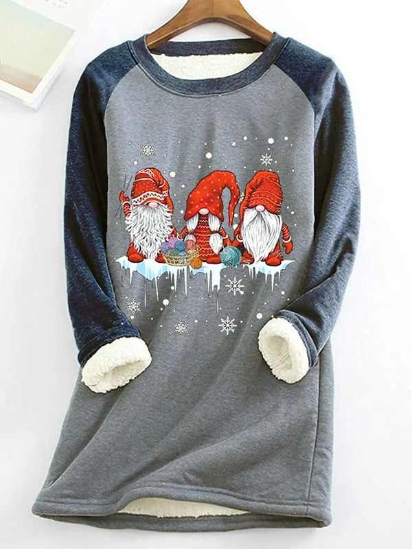 Dorithe - Kerst-sweatshirt met ronde hals en kerstman-print