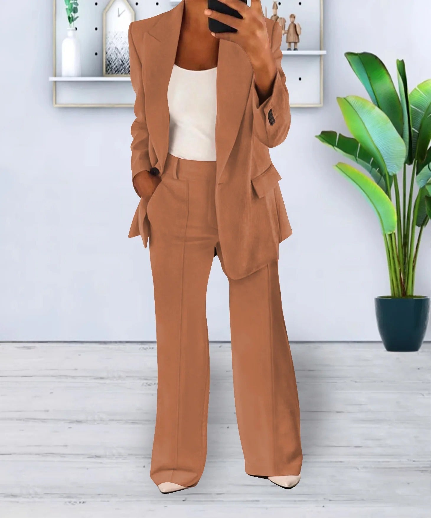 Tweedelige dames set blazer en broek