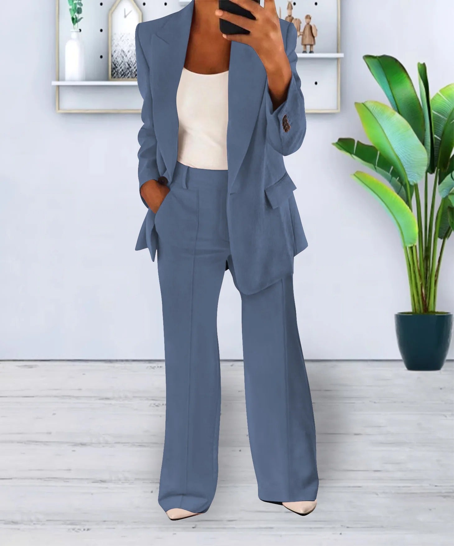 Tweedelige dames set blazer en broek