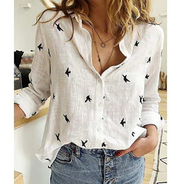Evi - Luchtige casual blouse met vogelprint voor dames View 11