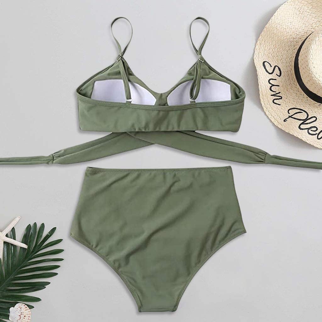 Fleur - Kleurrijke high waist damesbikini met crossover top View 16