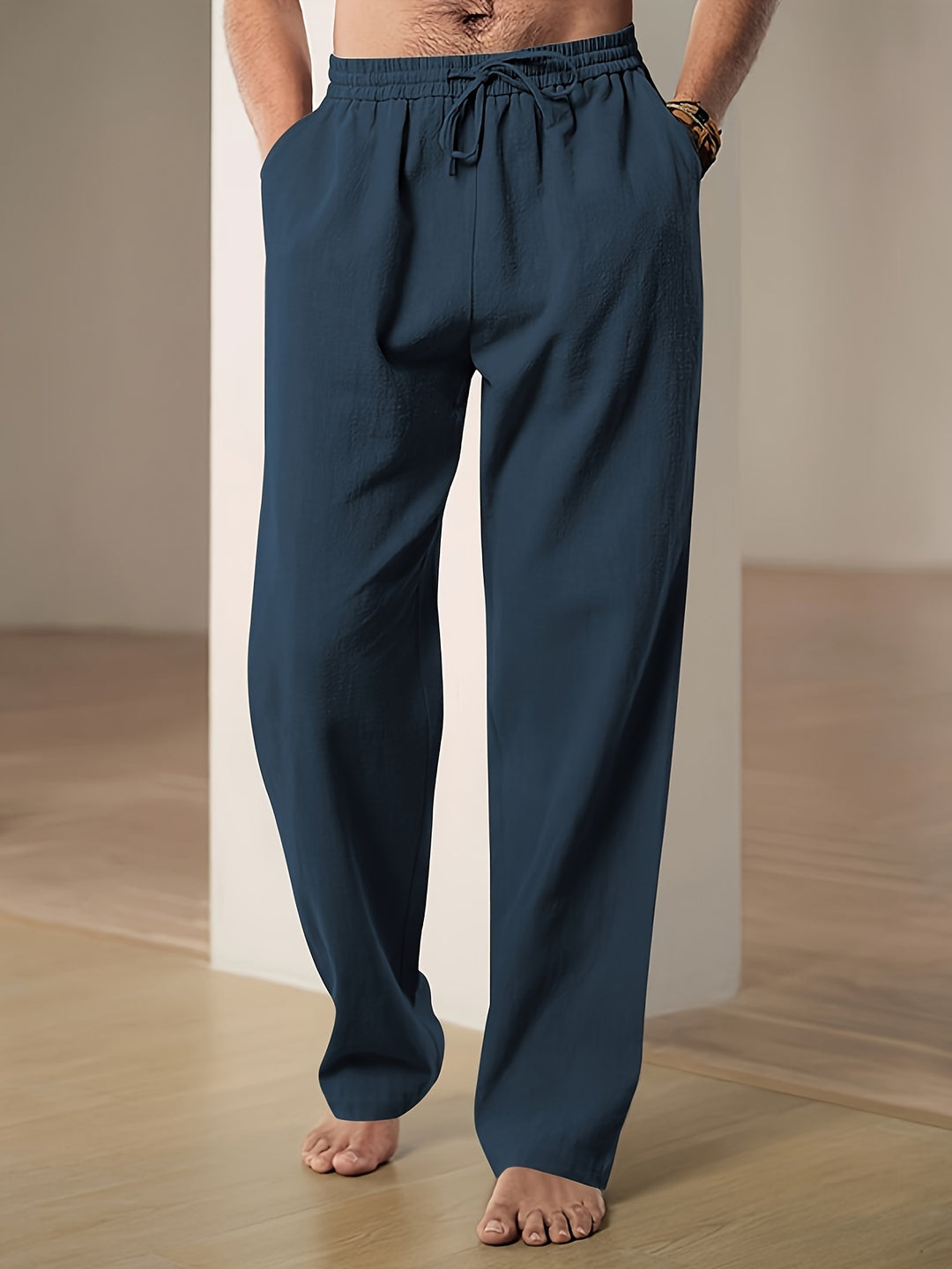 Linnen broek heren met trekkoord