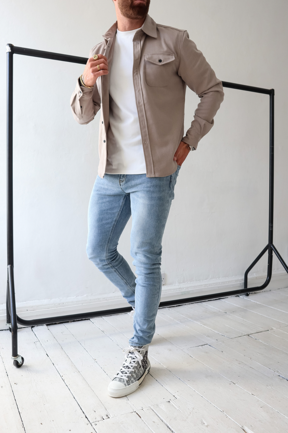 Heren overshirt met borstzakken