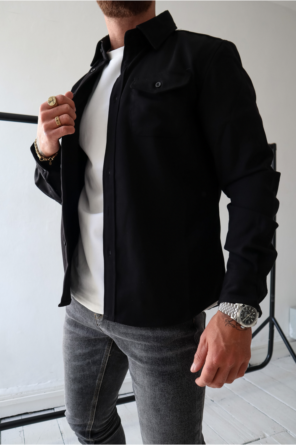Heren overshirt met borstzakken