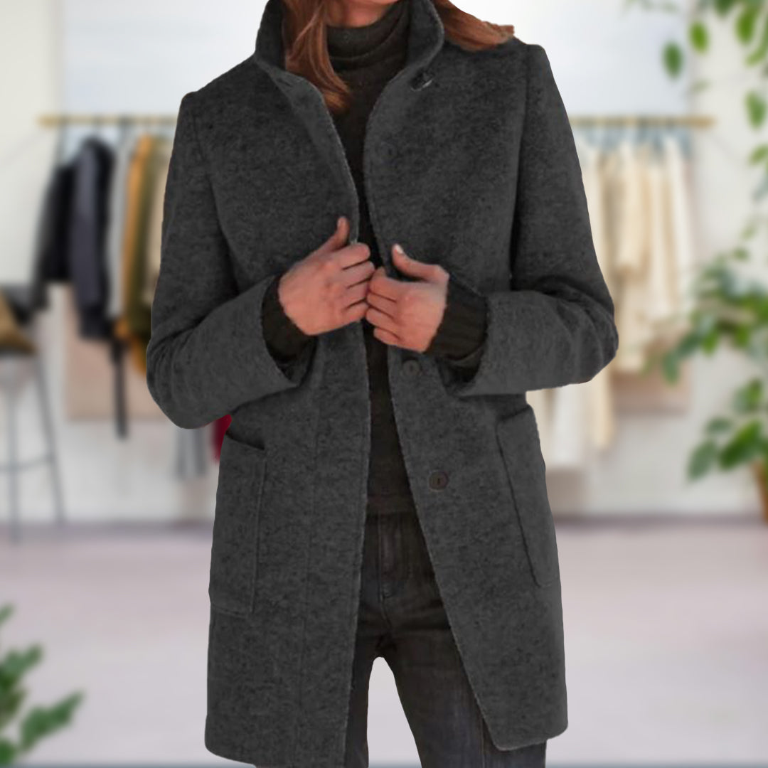 Dames Elegante mantel met opstaande kraag